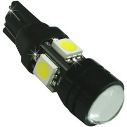 Лампочки светодиодные T10 wedge-C HP1 V2 белые без цок, без к 1,5W LENS HP 1 LEDx1,5W+4 SMD 5050 12В