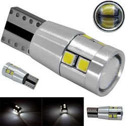 Лампочки светодиодные T10 wedge-10HP-C белые без цоколя 10 SMD 2323 LED 10x1W 10W CANBUS d-10mm 12В