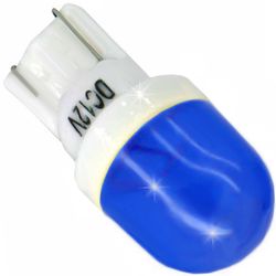 Лампочки светодиодные T10 wedge-C2 синие без цоколя 2 LED SMD 5730 CERAMIC LENS 12В (1шт.)