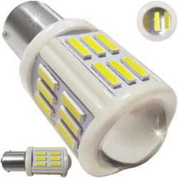 Лампочки светодиодные T25-C BAY15D белые с цоколем 2 конт 27W 27 LED 7020 SMD Ceramic 6300K 12-30В