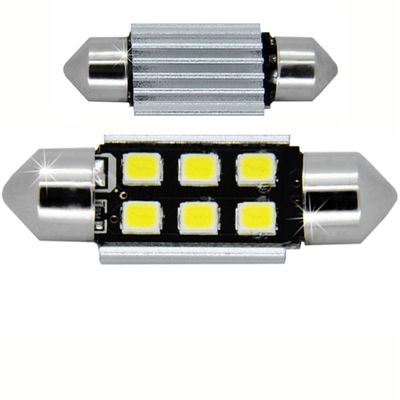 Лампочки светодиодные T11x41 белые 6 LED 2835 SMD 3W 6x0,5W, CANBUS 480 lm 0,16A 12-24В BI +/- V3